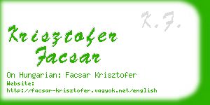 krisztofer facsar business card